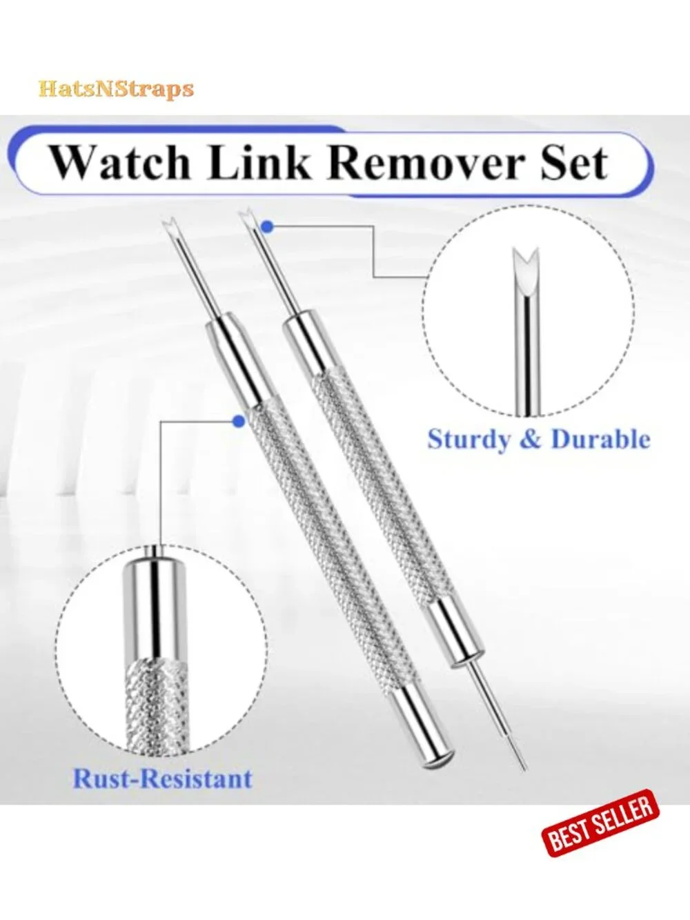 Watch Band Pins Kit with Spring Bars & Tools, Stainless Steel Repair Set